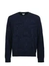 Etro Blue Sweater With Paisley Print In Cotton-wool Blend In Blue