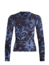 Etro Chenille Jacquard Long-sleeved T-shirt In Blue