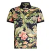 Etro Allover Floral Printed Short-sleeved Polo Shirt In Blue