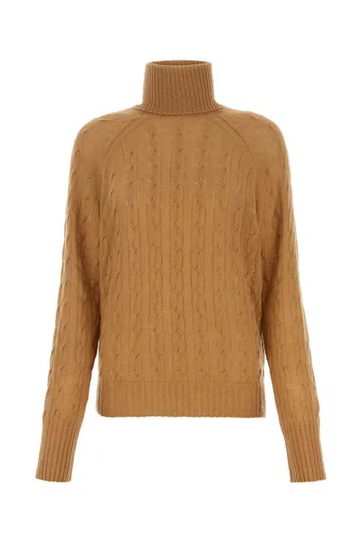 Etro Cable-knit Roll-neck Jumper In Brown