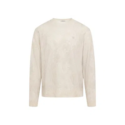 Etro Paisley Wool Sweater In Gray