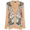 Etro Floral-print Panelled Cardigan In Neutrals