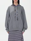 Etro Paisley Hood Oversized Hoodie In Grey