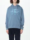 Etro Sweatshirt In Cotton With Pegasus Embroidery In Blue