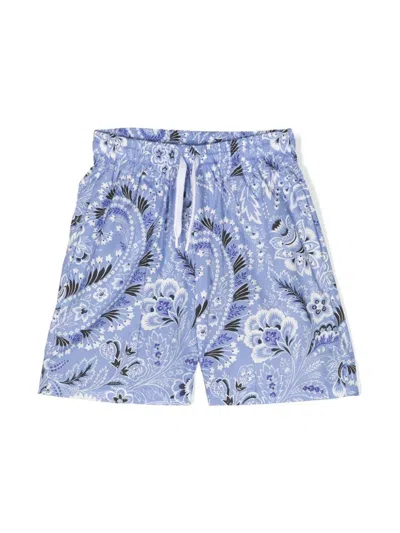 ETRO SWIM SHORTS WITH LIGHT BLUE PAISLEY PRINT