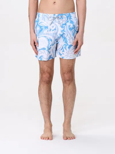 Etro Wide-leg Swimming Trunks In Blue