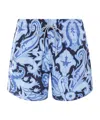 Etro Paisley Print Swim Shorts In Blue