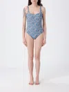Etro Floral Backless One-piece Swimsuit In Blue