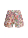 Etro Printed Shorts Elastic Waistband Side Pockets In Multi