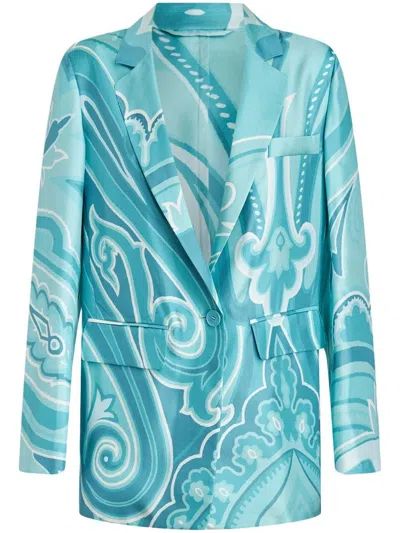 ETRO SWIRL-PRINT SILK BLAZER