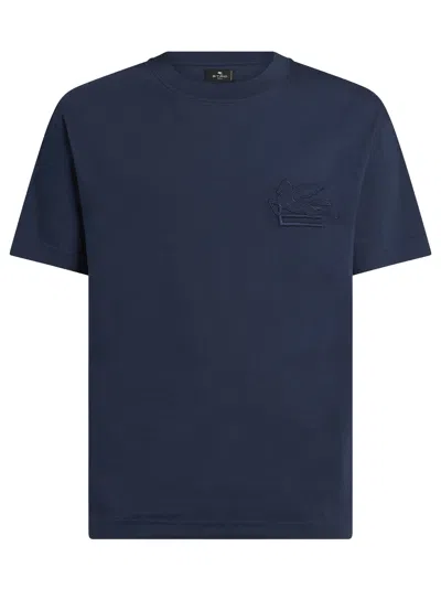 Etro T-shirt With Logo In Blue