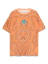 Etro T-shirt Mit Paisley-print In Orange