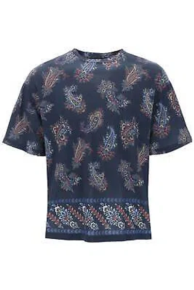 Pre-owned Etro T-shirt Crew Neck Stamp Paisley Mrma0004aj055 Green Sz.l X0883