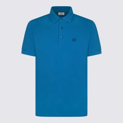 Etro Short Sleeve Polo Shirt With Ribbed Collar In Blue