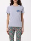 Etro Embroidered Cotton Graphic Print T-shirt In Grey