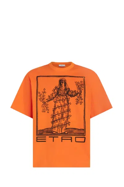 Etro T-shirt In Orange