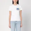 Etro White T-shirt With Logo Embroidery In Multi