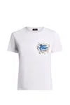 Etro Embroidered Cotton Graphic Print T-shirt In White