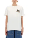 Etro Regular Fit T-shirt With Pegasus Embroidery In White
