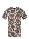 Etro Floral Printed Crewneck T-shirt In Beige/marrone