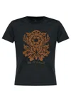 Etro , Jersey T-shirt With Flower Print, Woman, Black, Size Xs