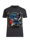 Etro Cotton T-shirt With Sequin Embroidery In Brown