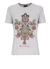 Etro Floral Crew Neck Short Sleeve Top In Gray
