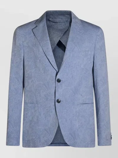 Etro Tailored Blazer Notch Lapel Chest Pocket In Multi