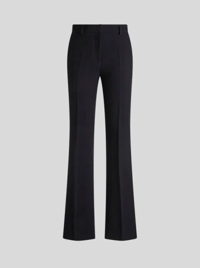 ETRO , TAILORED BOOTCUT WOOL TROUSERS, WOMAN, BLACK, SIZE 42