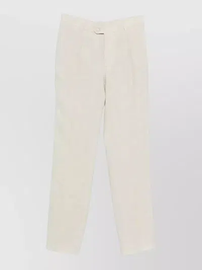 Etro Tailored Linen Trousers Single Front Pleat In Neutral