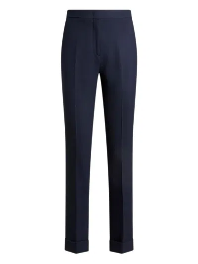 Etro Tailored Pants With A Shortened Length In Blue