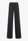Etro Tailored Pants With Pegaso-buttons In Blue