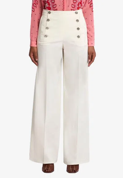 Etro Tailored Pants With Pegaso-buttons In White