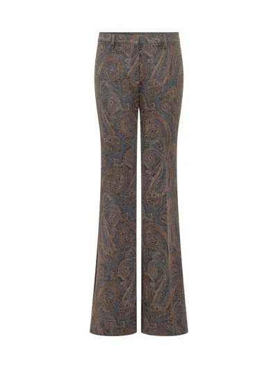 Etro Tailored Trousers In Brown