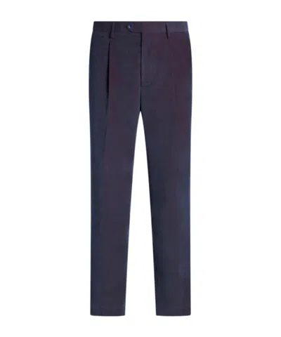 ETRO ETRO PLEAT DETAILED VELVET TROUSERS