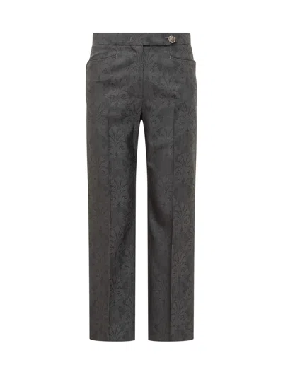 Etro Tailored Wool Trousers In Gray