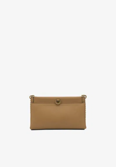 Etro Talk Leather Clutch Bag In Beige