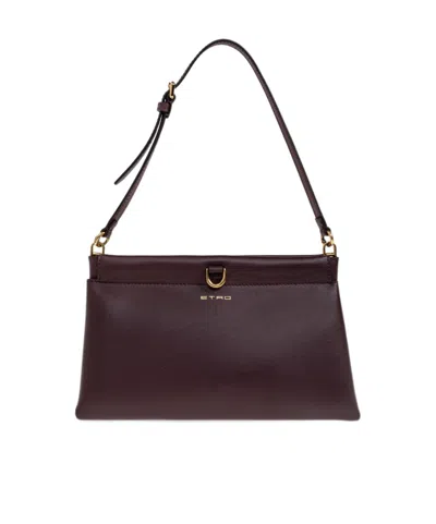 Etro Talk Leather Clutch Bag In Black