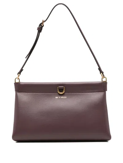 Etro Talk Leather Clutch Bag In Red