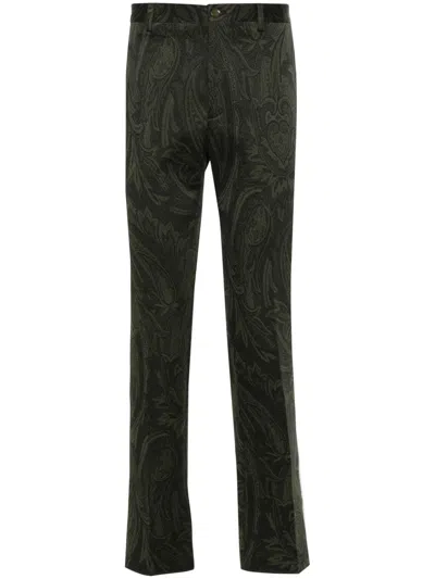 Etro Tapered-leg Chino Trousers In Green