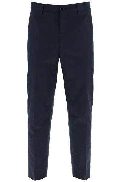 Etro Tapered Stretched Chino Trousers In Blue
