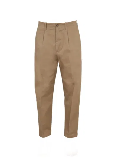 Etro Trousers Front Pleats Straight Leg In Beige