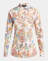 Etro Tapestry-print Cotton Button-down Shirt In Multi