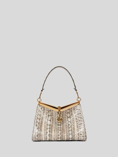 Etro Tasche Vela Mittelgross Aus Elaphe-leder In Weiss