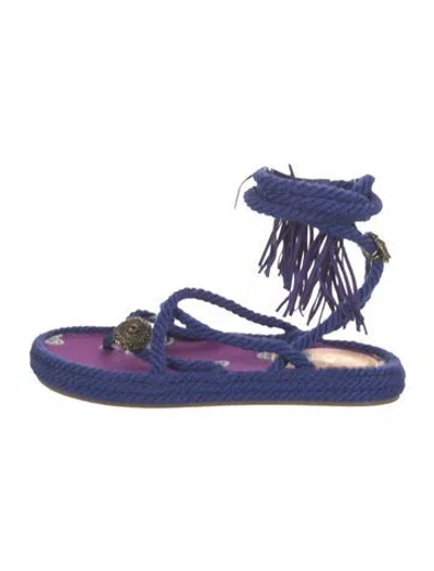 Pre-owned Etro Tassel Accents Espadrilles In Blue
