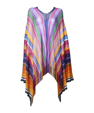 Etro Striped Fringed Jacket In Multi