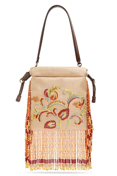Etro Small Kalispera Embroidered Tote Bag In Purple