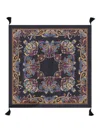 Etro Tassels Paisley-print Silk Scarf In Black