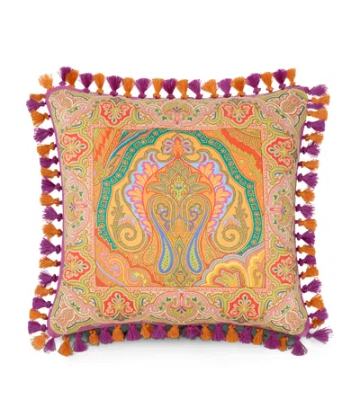Etro Tassel-trim Hoa Cushion In Pink