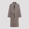 Etro Belted Coat Patch Pockets In Taupe